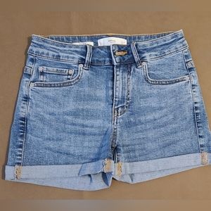 MNG Womens Denim Jean shorts. Light wash. Size 1